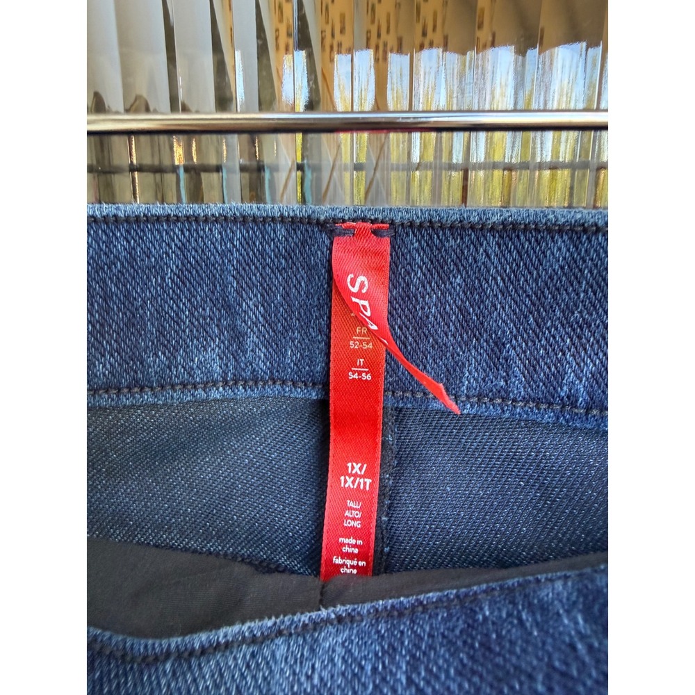 Spanx Jean-ish Ankle Leggings Dark Indigo Blue High Rise Jeggings Size 1X - Picture 2 of 5